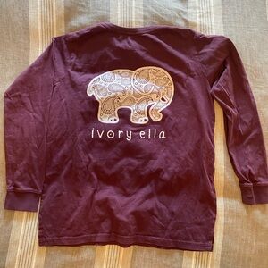 Ivory Ella Maroon Long Sleeve Shirt